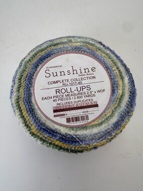 NOS Sunshine Roll-Ups RU-1017-40 - Multi Blue and Yellow Floral Fabric